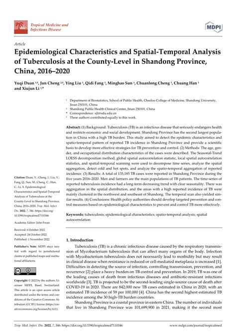 Analyzing spatial delays of tuberculosis from surveillance and.